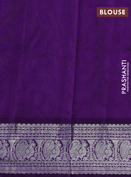 Venkatagiri silk saree purple with silver zari woven buttas and silver zari woven border