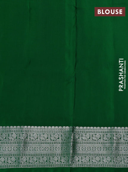 Venkatagiri silk saree pastel lavender and green with silver zari woven buttas and silver zari woven border