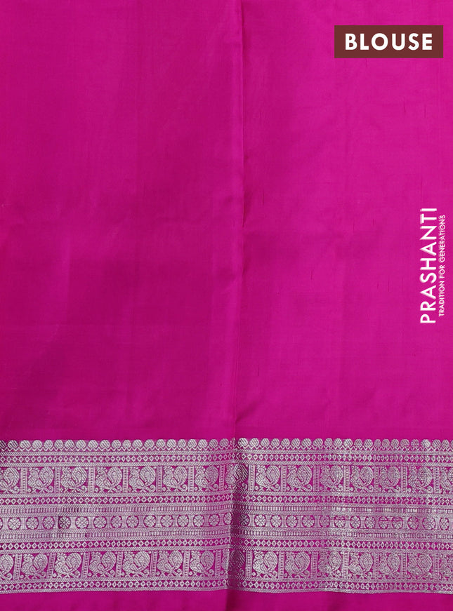Venkatagiri silk saree light pink and pink with silver zari woven buttas and silver zari woven border