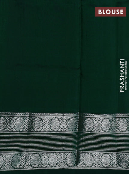 Venkatagiri silk saree green with allover silver zari woven buttas and long silver zari woven border