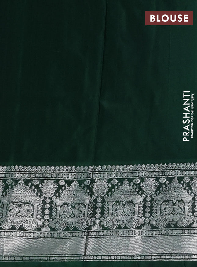 Venkatagiri silk saree green with silver zari woven buttas and long silver zari woven border