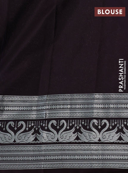 Venkatagiri silk saree cs blue and blue with allover silver zari weaves & buttas and long silver zari woven border