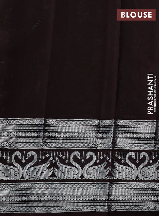 Venkatagiri silk saree light green with allover silver zari weaves & buttas and long silver zari woven border