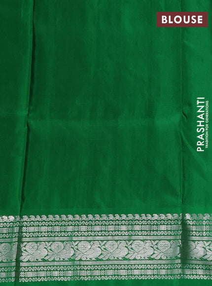 Venkatagiri silk saree lavender and green with silver zari woven buttas and silver zari woven border