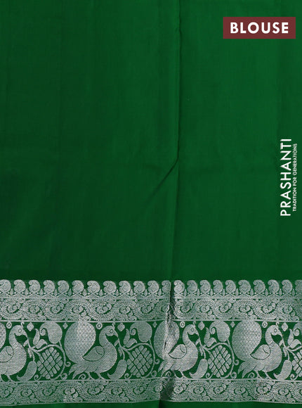 Venkatagiri silk saree lavender shade and green with silver zari woven buttas and long silver zari woven border