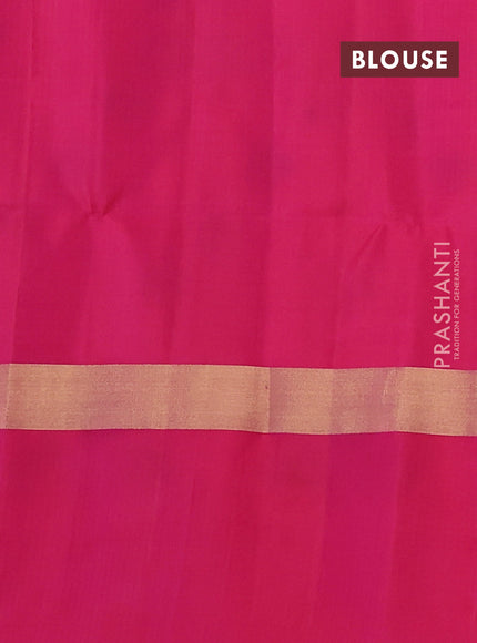 Ikat soft silk saree teal green and dual shade of pink with allover ikat weaves and zari woven ikat style border