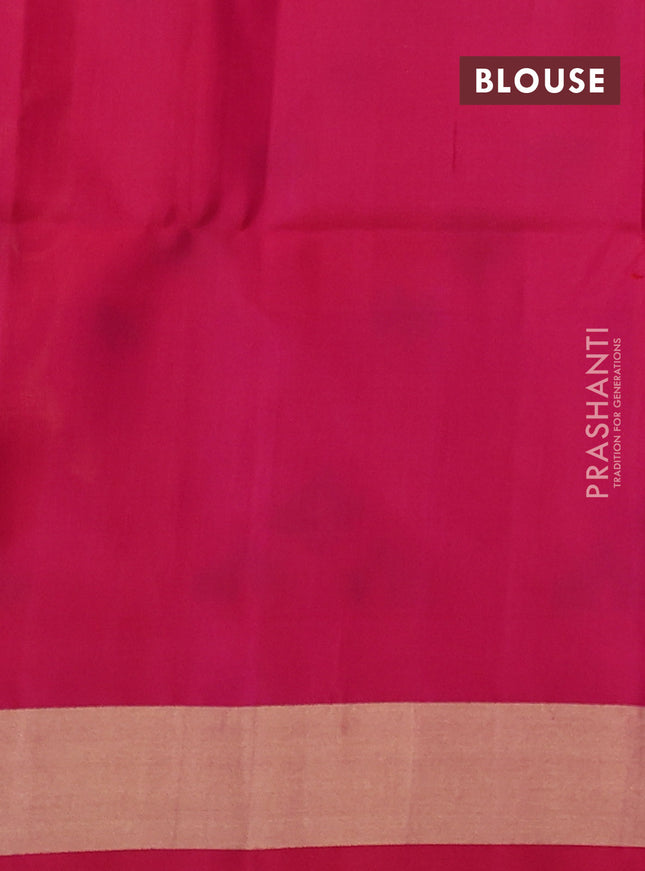 Ikat soft silk saree yellow and pink with allover ikat weaves and long ikat woven zari woven border