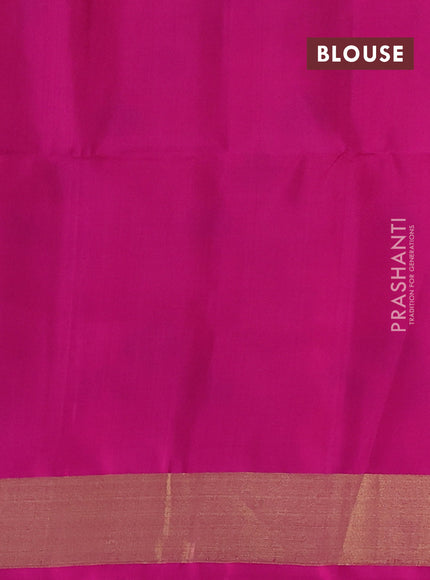 Ikat soft silk saree mehendi green and pink with allover ikat weaves and ikat style zari border