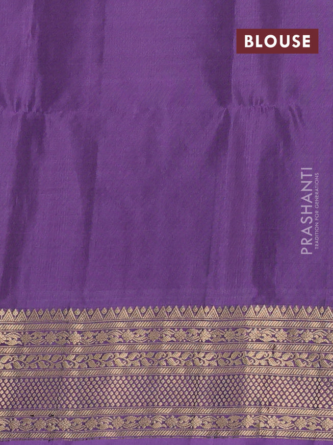 Ikat soft silk saree green and pastel lavender with allover ikat weaves and zari woven border