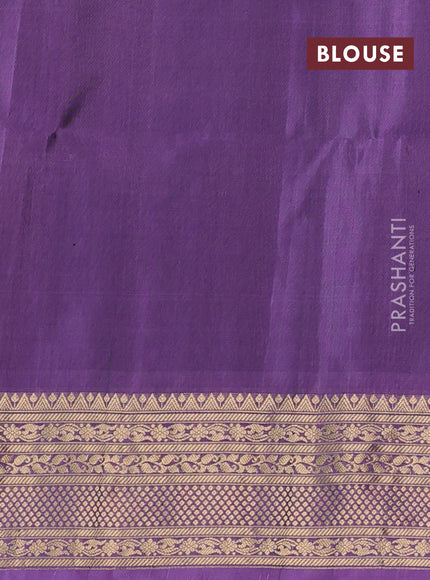 Ikat soft silk saree dark mustard and lavender shade with allover ikat weaves and zari woven border