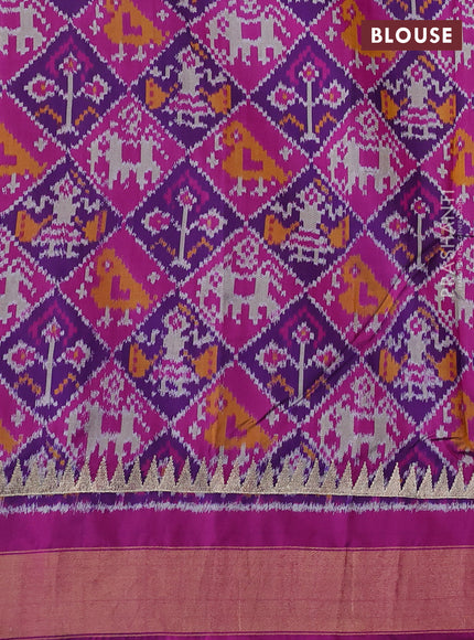 Pure raw silk saree violet and purple with embroidery buttas and embroidery butta zari border