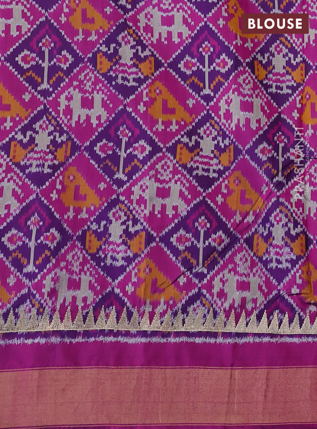Pure raw silk saree violet and purple with embroidery buttas and embroidery butta zari border