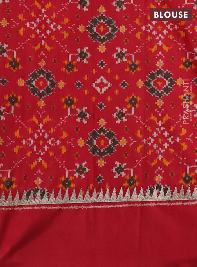 Pure raw silk saree black and red with embroidery buttas and embroidery butta zari border