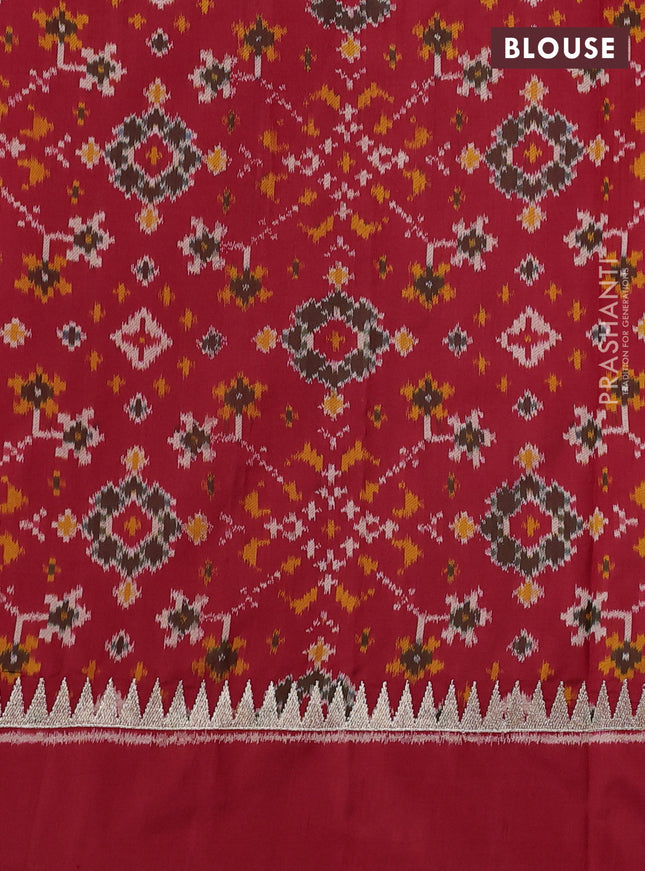 Pure raw silk saree red with embroidery buttas and embroidery butta zari border