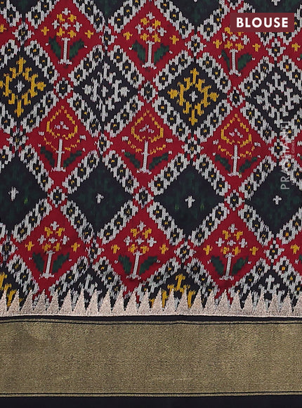 Pure raw silk saree black and maroon with embroidery buttas and embroidery butta zari border