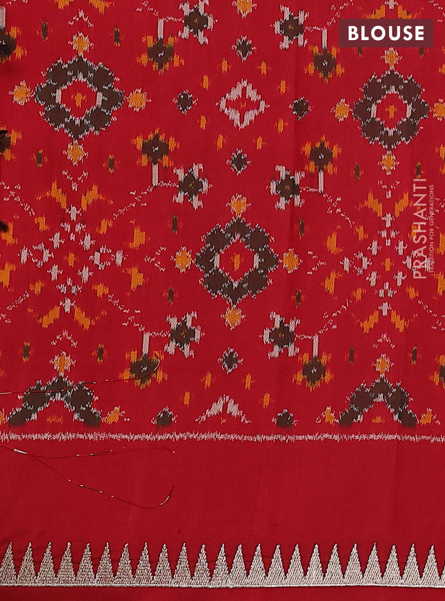 Pure raw silk saree black and red with allover embroidery buttas and embroidery butta zari border