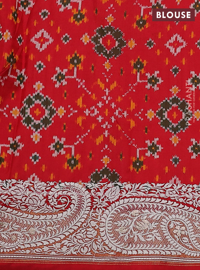 Pure raw silk saree mustard yellow with embroidery buttas and paisley embroidery border