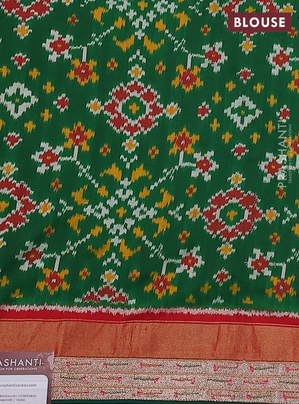 Pure raw silk saree green with allover zari woven stripe pattern and embroidery pallu & border