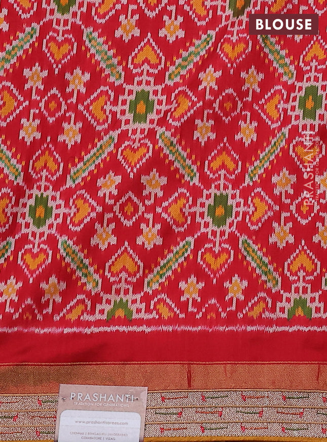 Pure raw silk saree mustard yellow with allover zari woven stripe pattern and embroidery pallu & border