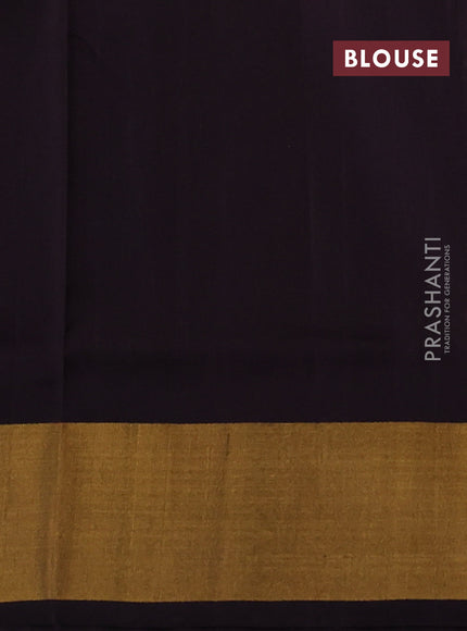 Pure uppada silk saree grey and deep coffee brown with silver & gold zari woven buttas and zari woven border