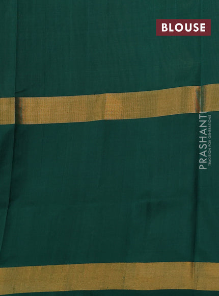 Pure uppada silk saree green shade with zari woven buttas and long zari woven butta border