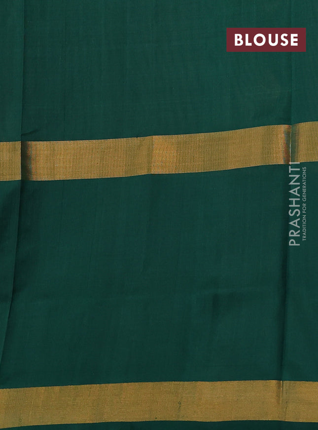 Pure uppada silk saree green shade with zari woven buttas and long zari woven butta border