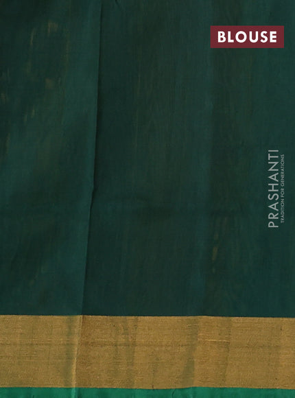 Pure uppada silk saree mustard yellow and green with allover silver & gold zari weaves and zari woven border