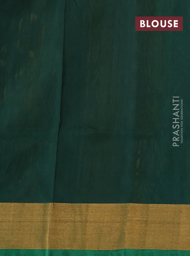 Pure uppada silk saree mustard yellow and green with allover silver & gold zari weaves and zari woven border