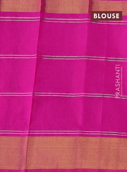 Pure uppada silk saree purple and pink with allover silver & gold zari weaves and long zari woven border