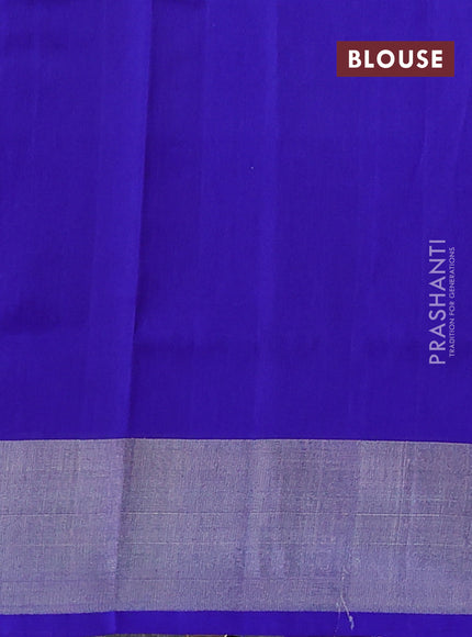 Pure uppada silk saree light blue with allover silver ari woven tilak buttas and rich zari woven border
