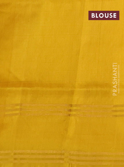 Pure uppada silk saree cream and mustard yellow with silver & gold zari woven buttas and rettapet zari woven border