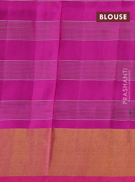 Pure uppada silk saree grey and magenta pink with allover zari weaves and zari woven border