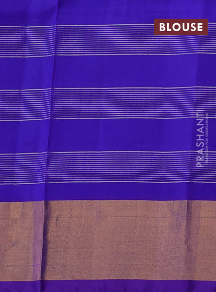 Pure uppada silk saree cs blue and blue with allover zari weaves and zari woven border