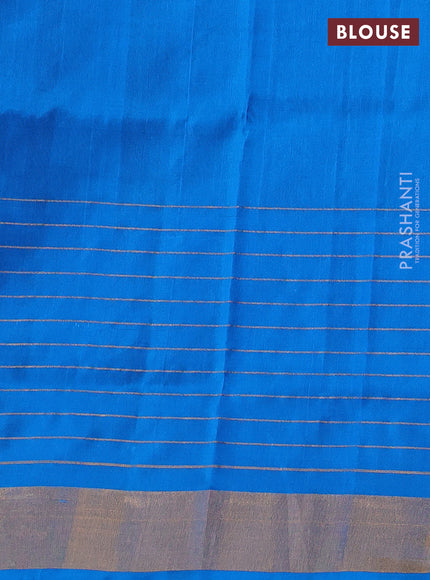 Pure uppada silk saree black and cs blue with allover zari woven butta weaves and long zari woven border