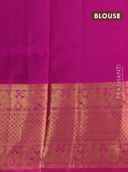 Pure uppada silk saree purple and pink with silver & gold zari butta weaves and long zari woven border