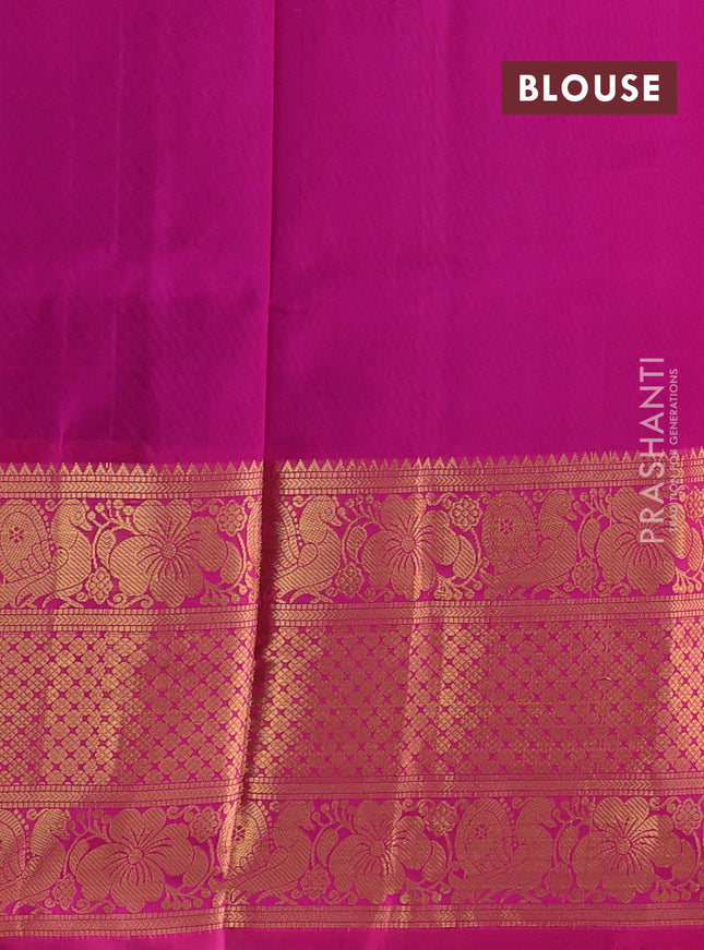 Pure uppada silk saree purple and pink with silver & gold zari butta weaves and long zari woven border