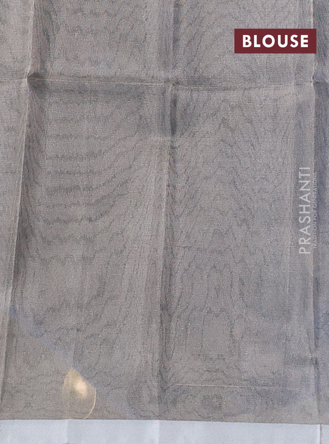 Pure uppada silk saree cs blue with silver zari woven coin buttas and silver zari woven border