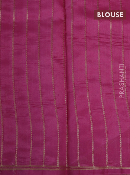 Banarasi poona silk saree pink with silver & gold zari woven buttas and simple zari border