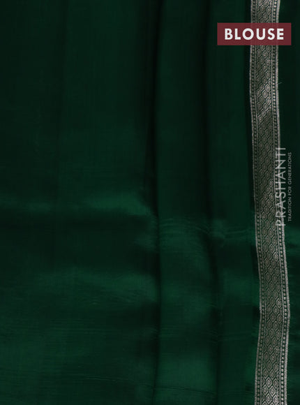 Banarasi poona silk saree green with zari woven buttas and zari woven border