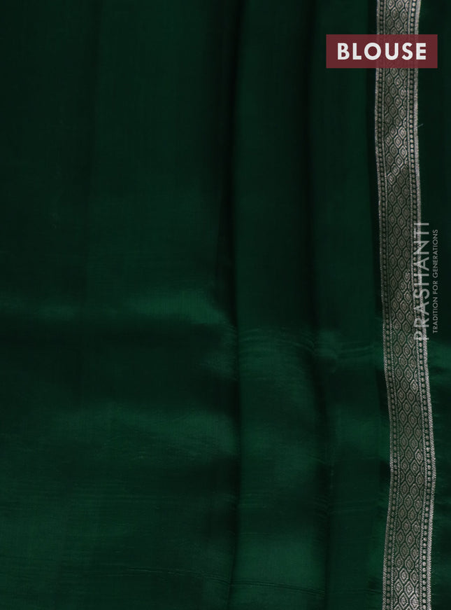 Banarasi poona silk saree green with zari woven buttas and zari woven border