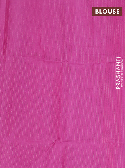 Pure soft silk saree grey and light pink with allover checks & zari buttas in borderless style