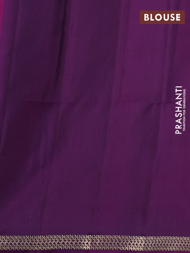 Pure soft silk saree purple with zari woven buttas and zari woven border