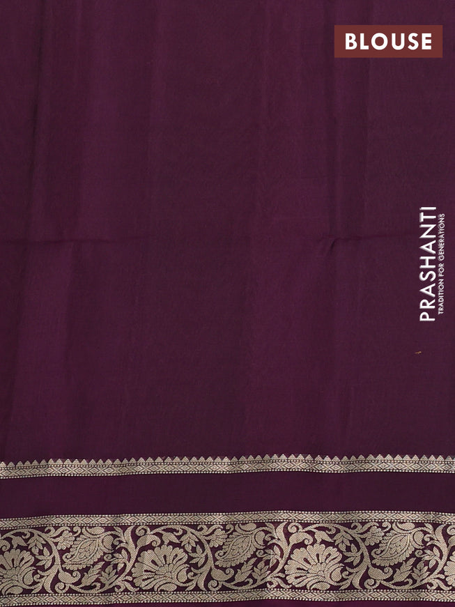 Pure soft silk saree wine shade with zari woven buttas and rettapet zari woven border