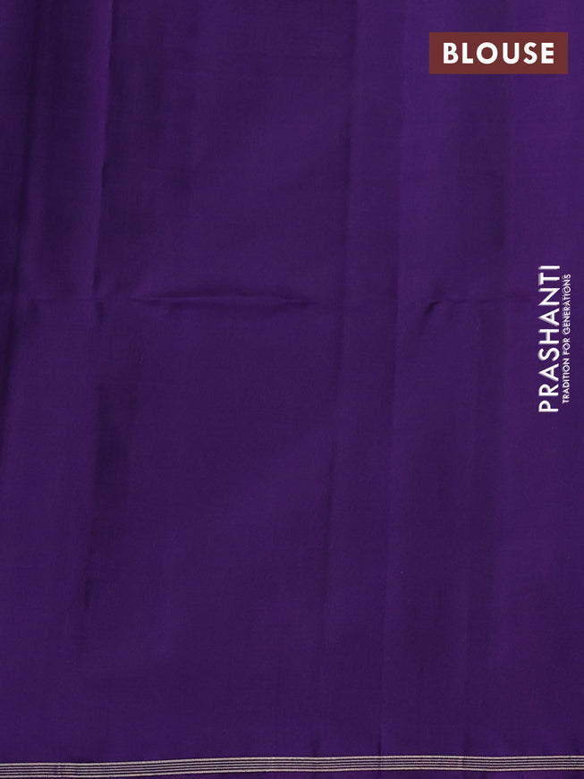 Pure soft silk saree violet with zari woven buttas and small zari woven border