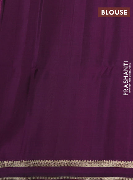 Pure soft silk saree purple with allover zari weaves & buttas and rettapet zari woven border