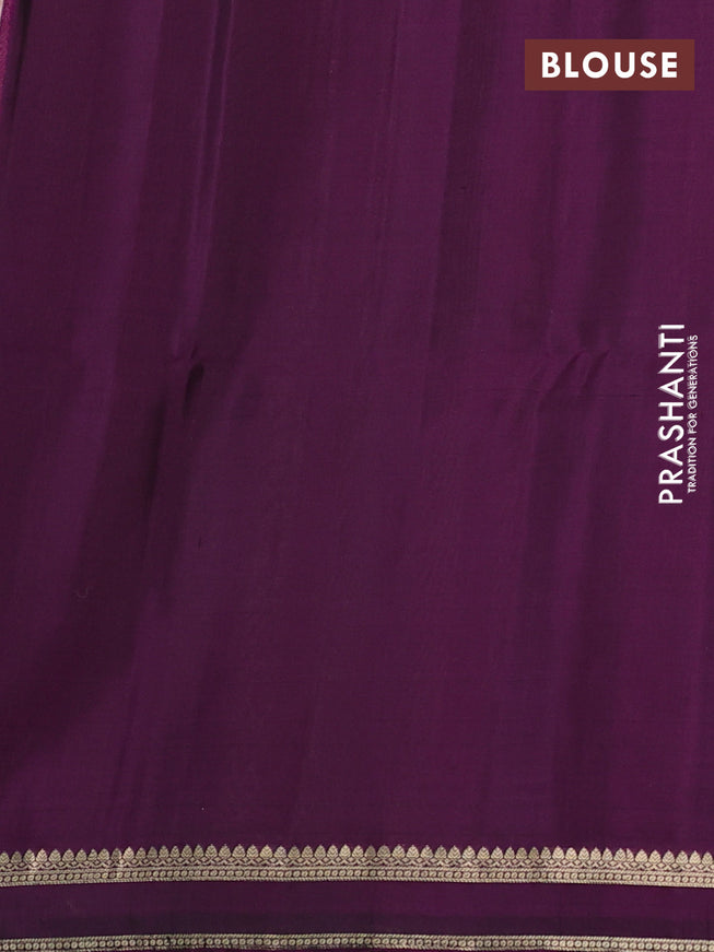 Pure soft silk saree purple with allover zari weaves & buttas and rettapet zari woven border
