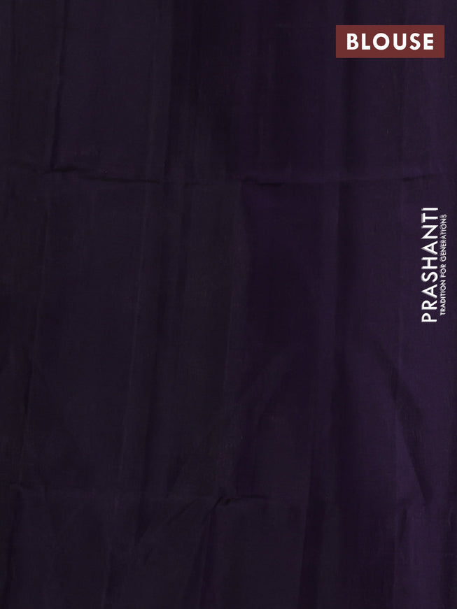 Pure soft silk saree jamun shade with parrot zari woven buttas and small zari woven border