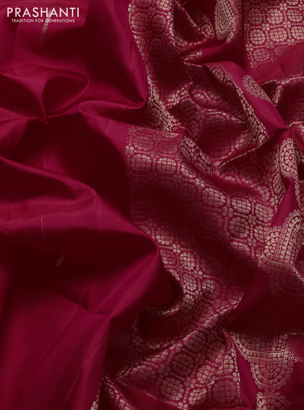 Pure soft silk saree reddish pink with zari woven buttas and small zari woven border
