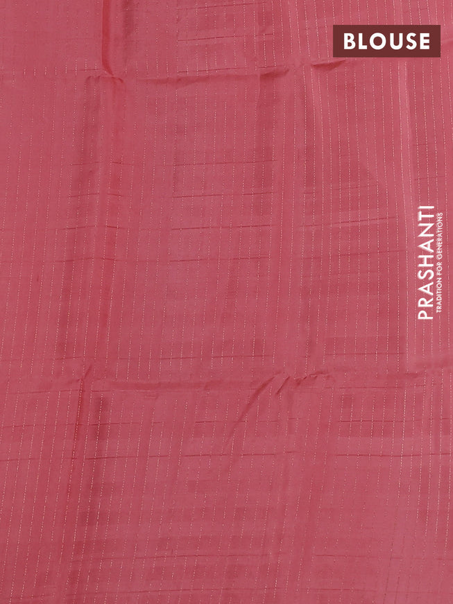 Pure soft silk saree sandal and peach pink with allover checks & zari buttas in borderless style