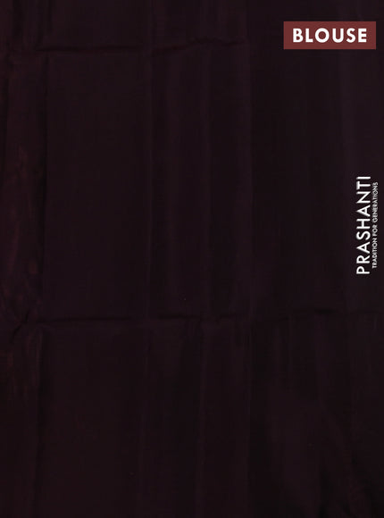 Pure soft silk saree peach pink and wine shade with allover thread woven checked pattern and paisley thread woven butta border